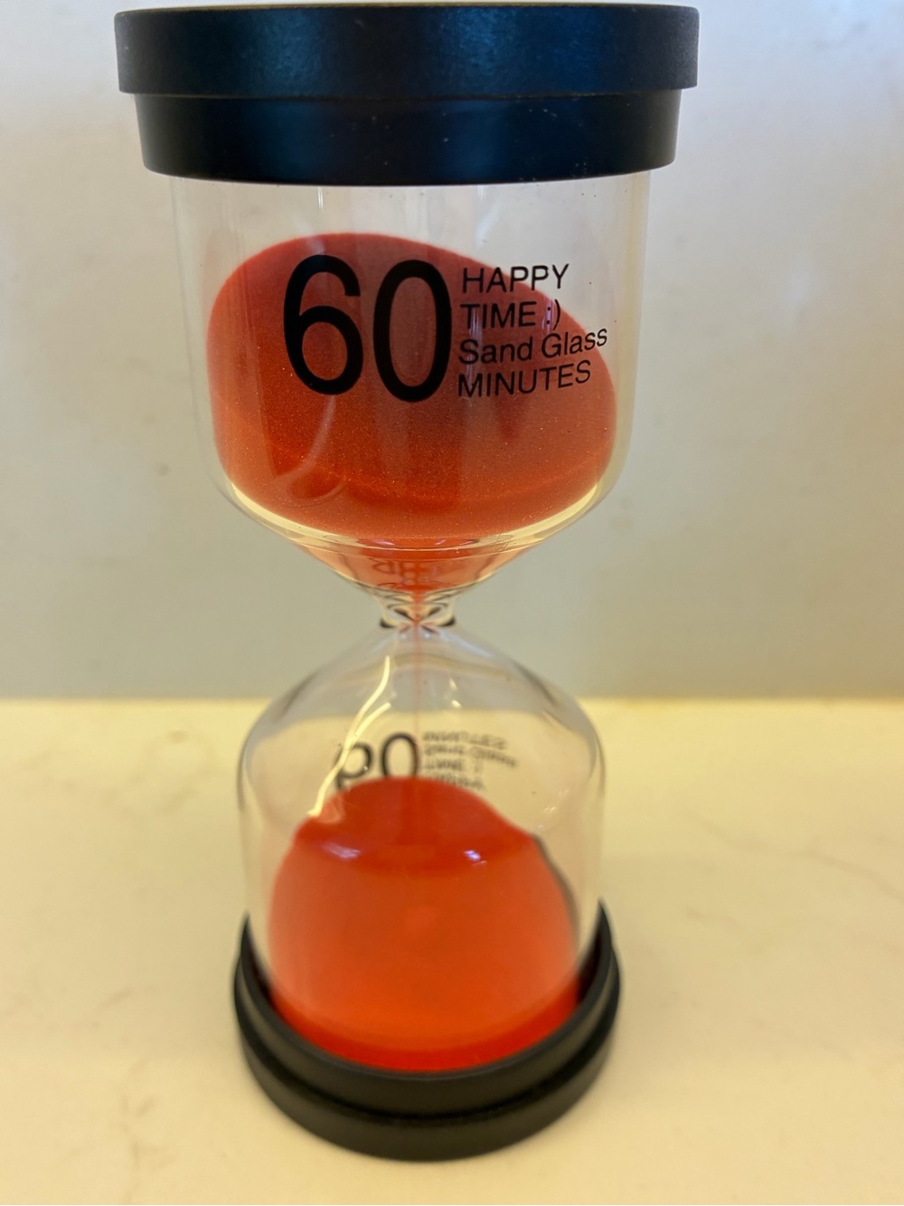 60 Minute Hourglass Sand Timer with Orange Sand